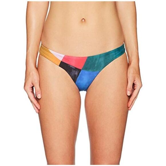 NWT Mara Hoffman Cay Blue Multi Bikini Bottom Low Rise Swimsuit Surf Paddle XL - Picture 1 of 5